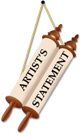 Scroll containing the Artist's Statement.